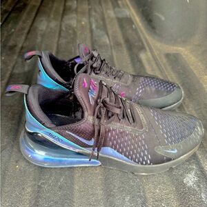 Nike Black Sneakers with Iridescent Blue-Purple Accents